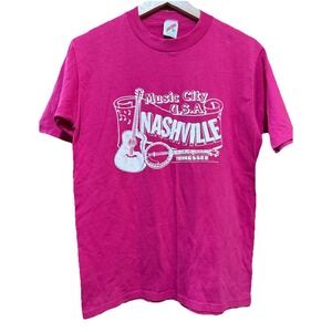 Nashville Tennessee Music City U.S.A. Vintage Single Stitch Soft T-Shirt Medium